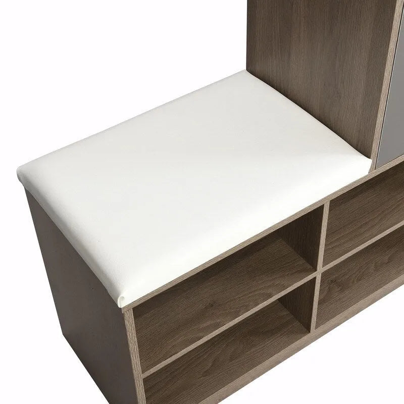 Banc à chaussures multifonctionnel avec siège rembourré