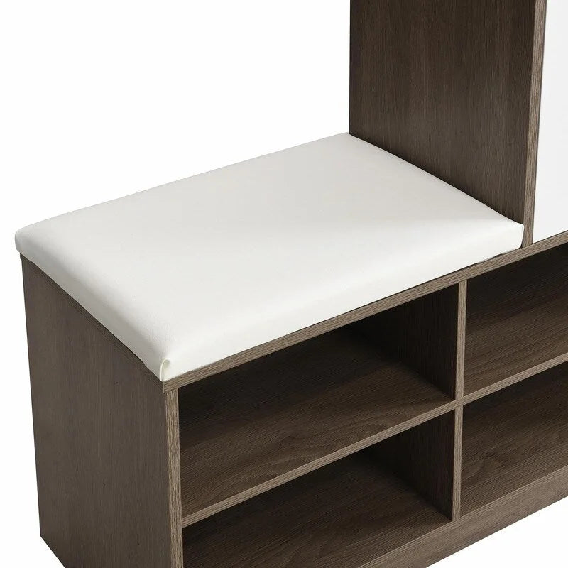 Banc à chaussures multifonctionnel avec siège rembourré