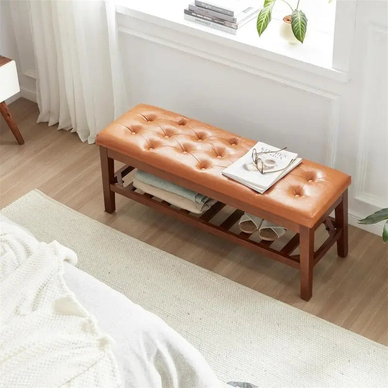 Banc à chaussures d'entrée - 43.3P x 14L x 18H
