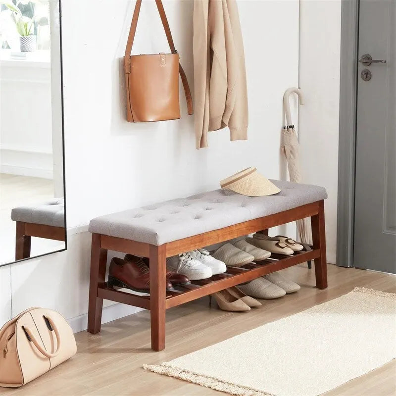 Banc à chaussures d'entrée - 43.3P x 14L x 18H