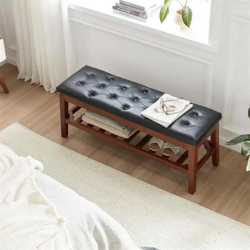 Banc à chaussures d'entrée - 43.3P x 14L x 18H