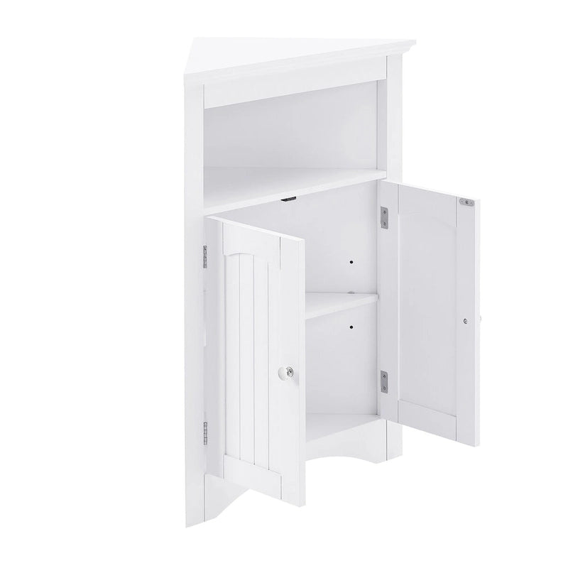 Buffet, meuble d'angle de salle de bain avec portes et étagères, cuisine, salon, armoire de rangement autoportante