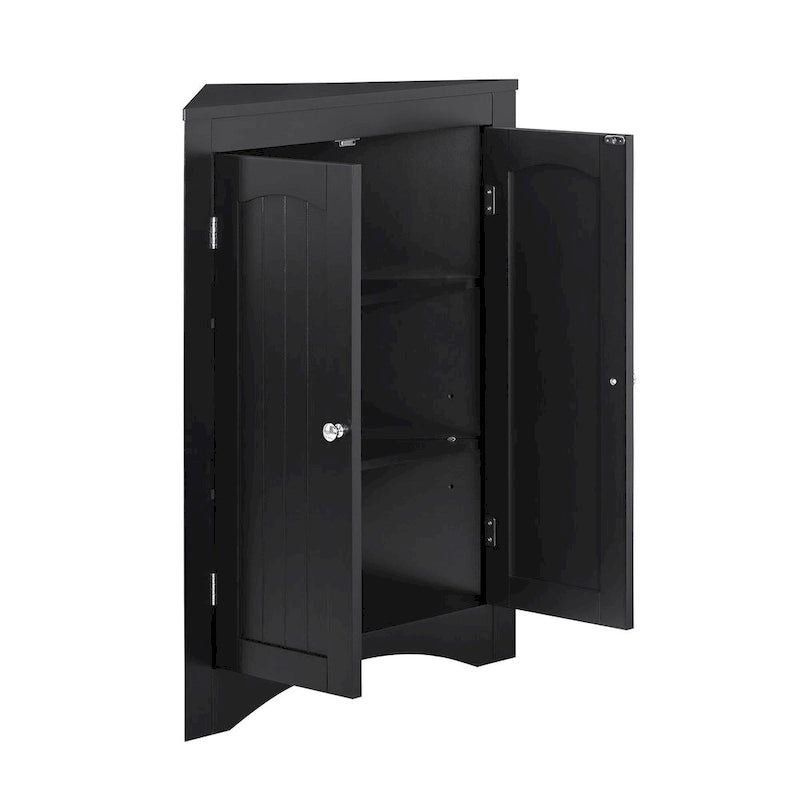 Buffet, meuble d'angle de salle de bain avec portes et étagères, cuisine, salon, armoire de rangement autoportante