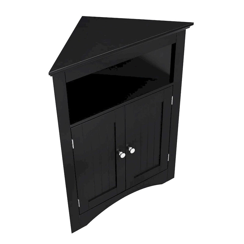Buffet, meuble d'angle de salle de bain avec portes et étagères, cuisine, salon, armoire de rangement autoportante