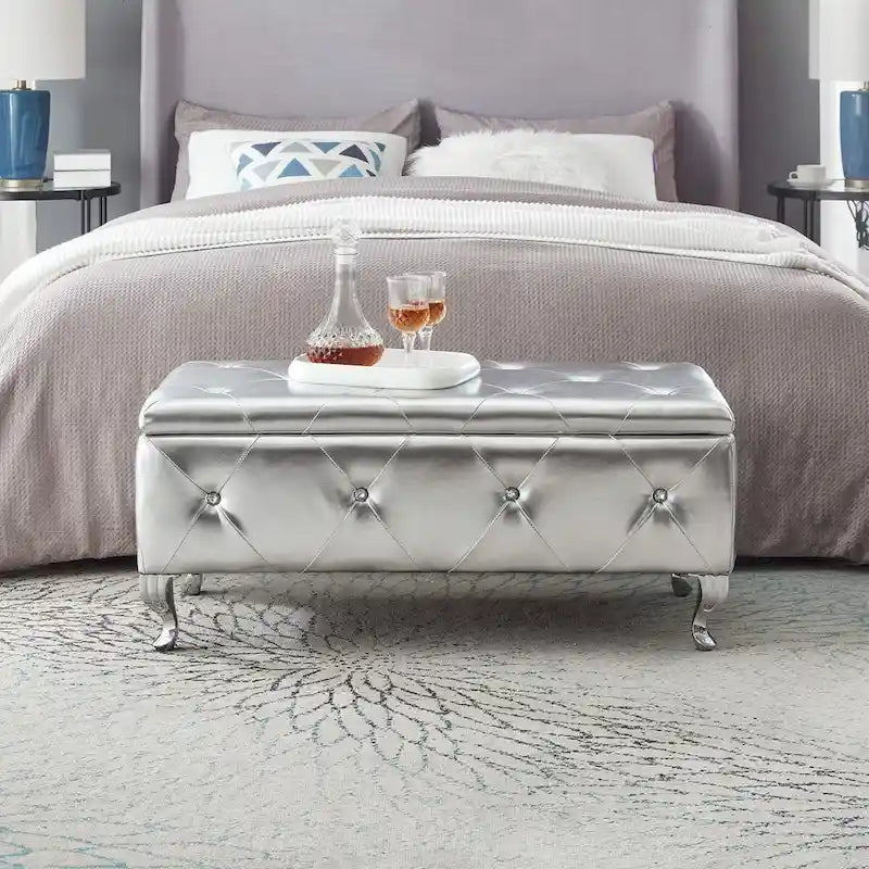 Banc de rangement rembourré pour chambre à coucher, salon, entrée