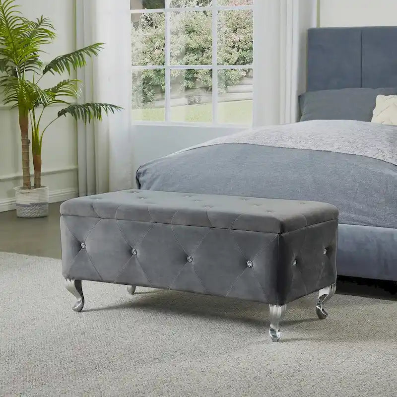Banc de rangement rembourré pour chambre à coucher, salon, entrée