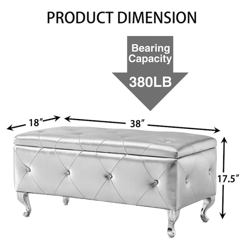 Banc de rangement rembourré pour chambre à coucher, salon, entrée