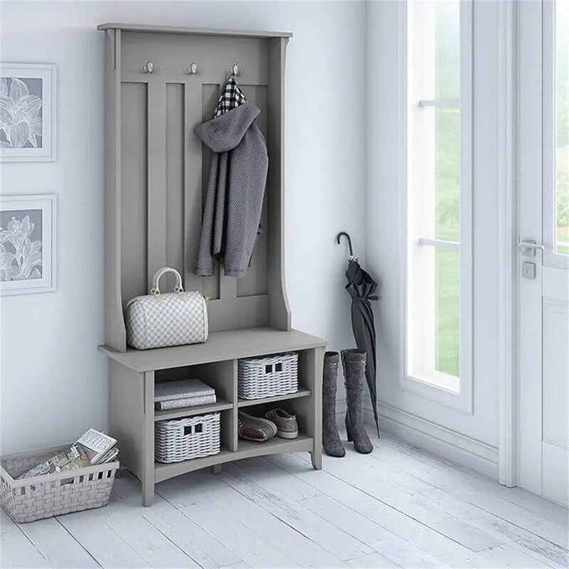 Bush Business Furniture Salinas Meuble d'entrée avec banc à chaussures - 15,75P x 31,73L x 68,11H