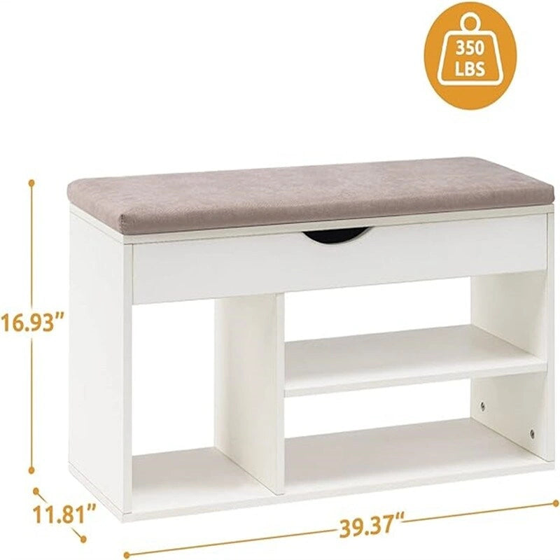 Banc de rangement pour chaussures avec couvercle 2 niveaux 99 cm - 30P x 100L x 43H