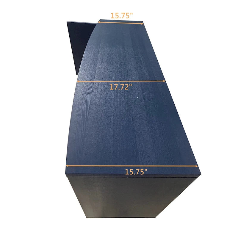 Meuble élégant et fonctionnel 2 portes 3 tiroirs avec effet sculpté, pour Chambre, Salon, Bureau, montage facile, Bleu marine