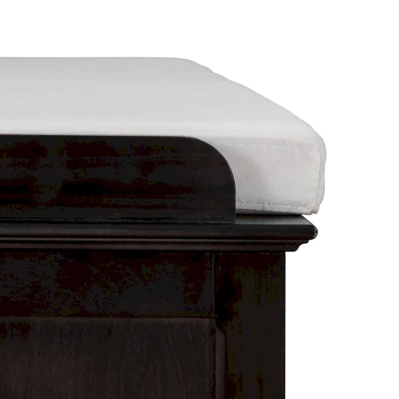 Banc de rangement en bois classique vintage avec deux armoires