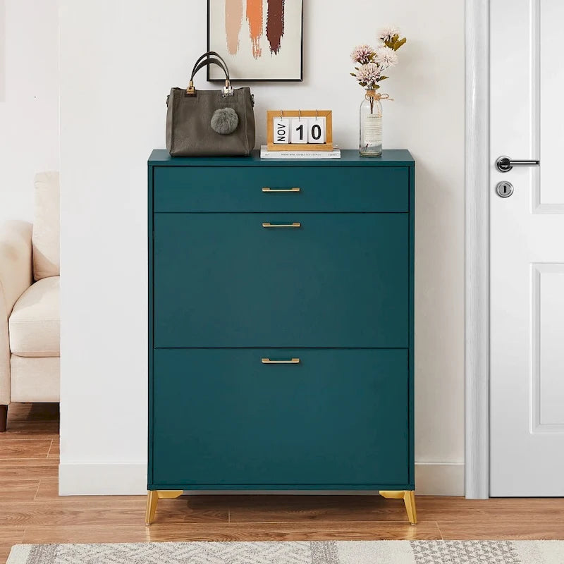 Meuble de rangement pour chaussures autoportant, moderne et peu encombrant pour entrée, couloir, salon