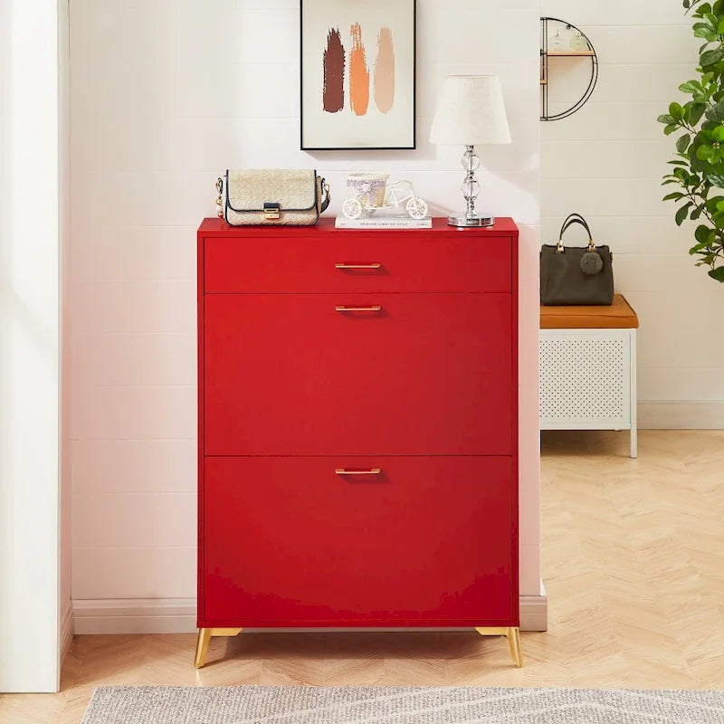 Space-Saving Freestanding Modern Shoe Storage Cabinet for Entryway, Hallway, Living Room