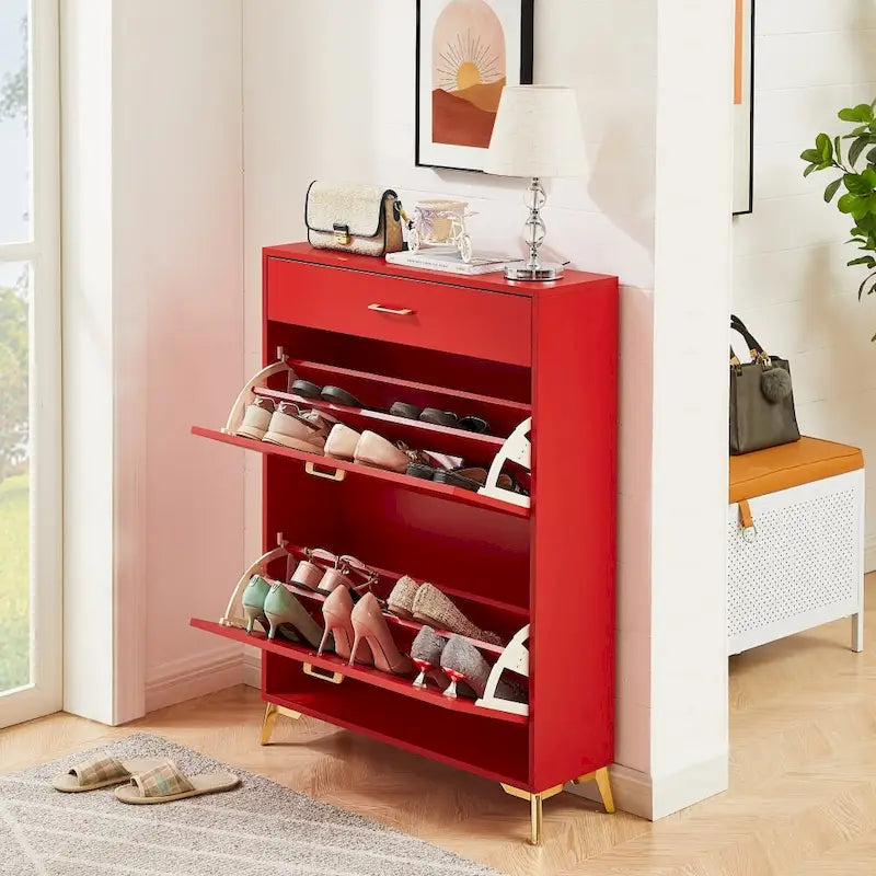 Meuble de rangement pour chaussures autoportant, moderne et peu encombrant pour entrée, couloir, salon
