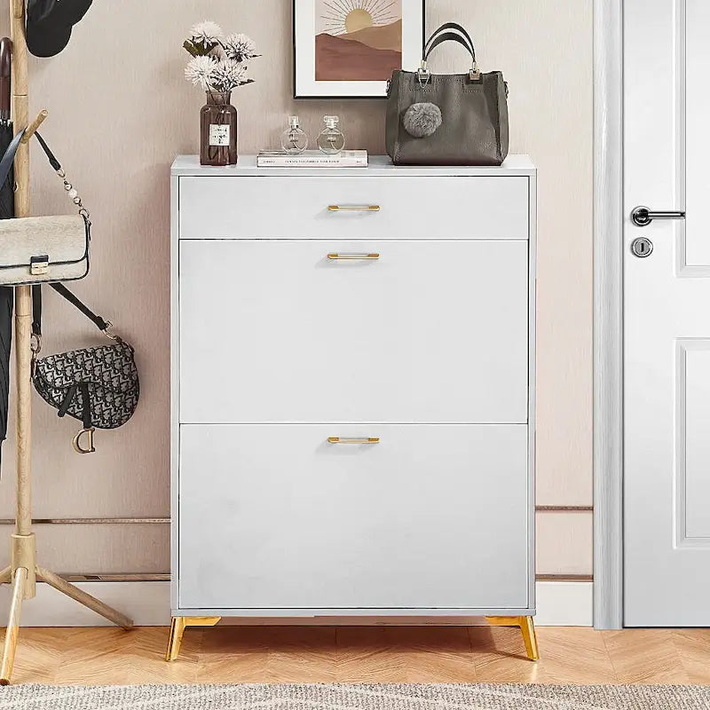 Meuble de rangement pour chaussures autoportant, moderne et peu encombrant pour entrée, couloir, salon