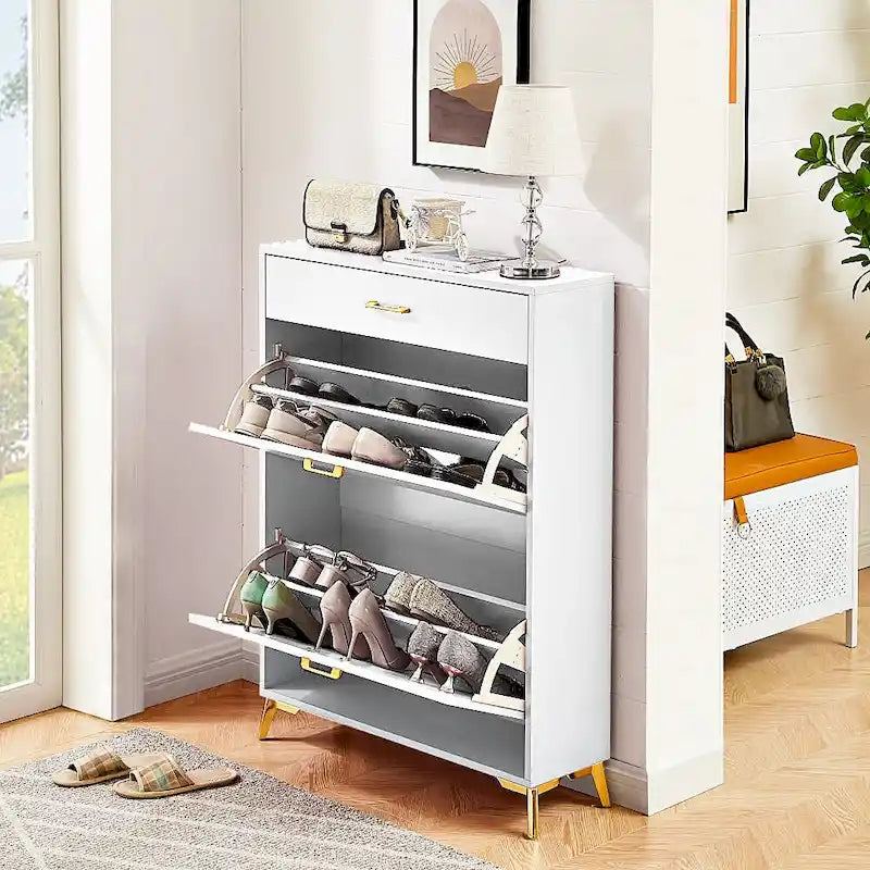 Meuble de rangement pour chaussures autoportant, moderne et peu encombrant pour entrée, couloir, salon