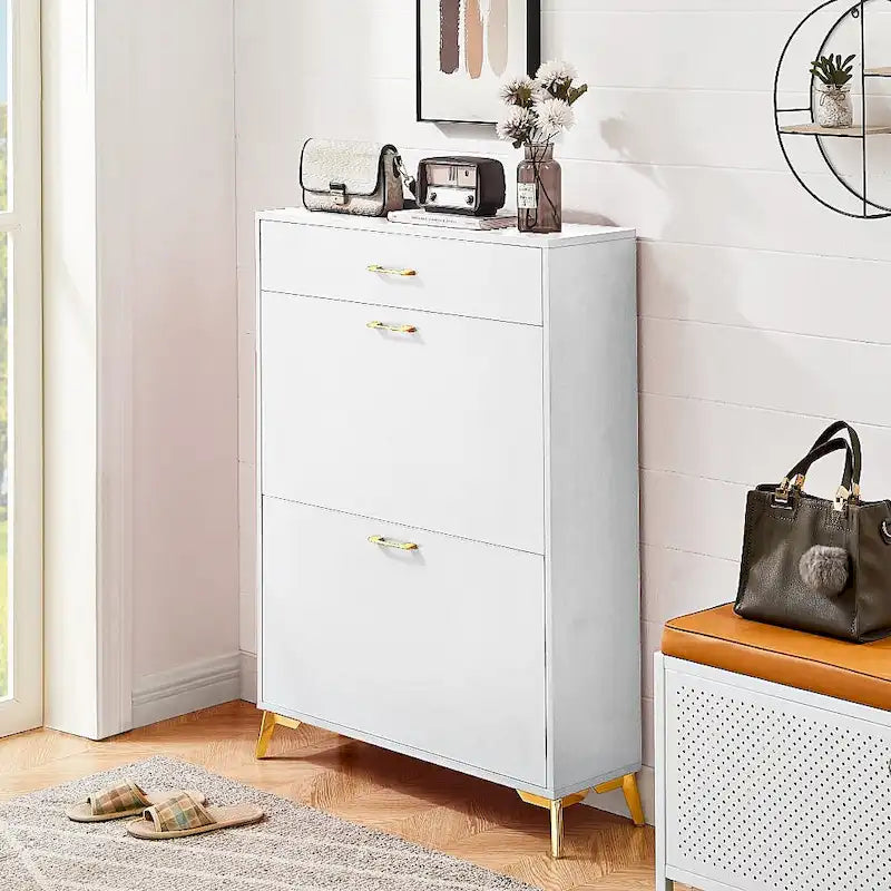 Meuble de rangement pour chaussures autoportant, moderne et peu encombrant pour entrée, couloir, salon