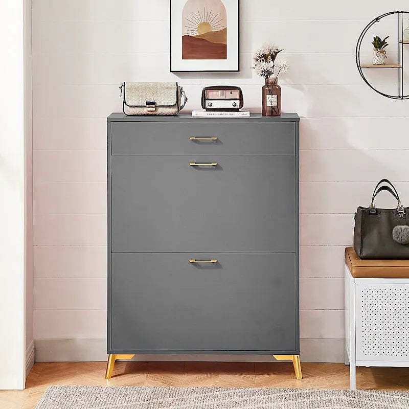 Meuble de rangement pour chaussures autoportant, moderne et peu encombrant pour entrée, couloir, salon