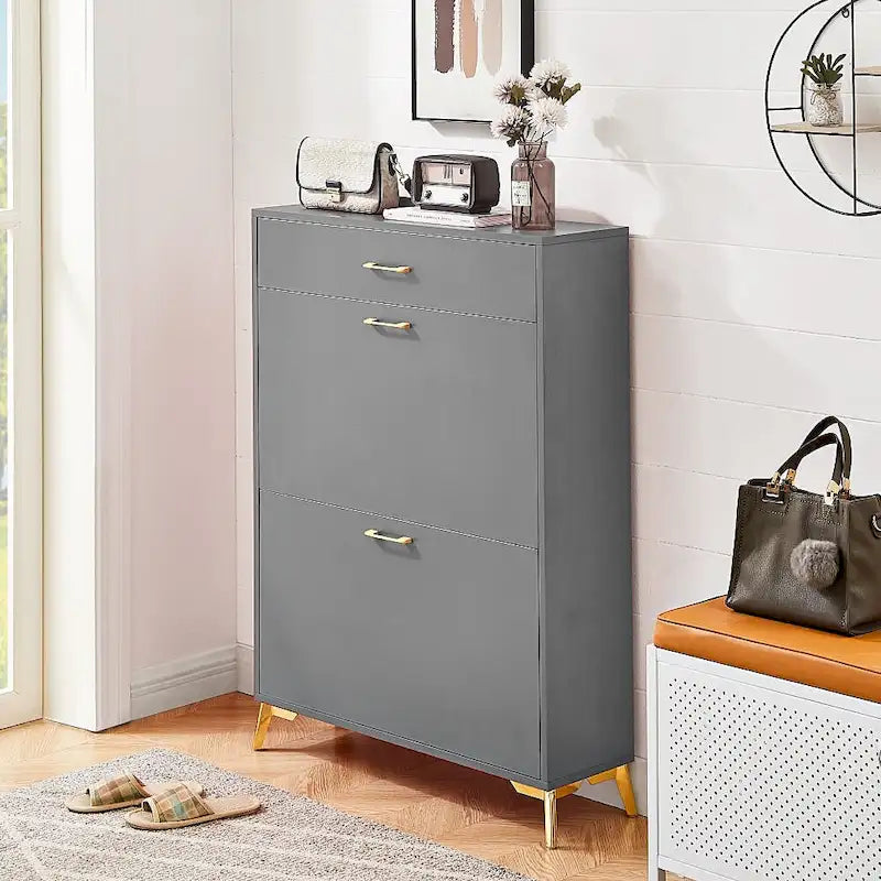 Meuble de rangement pour chaussures autoportant, moderne et peu encombrant pour entrée, couloir, salon