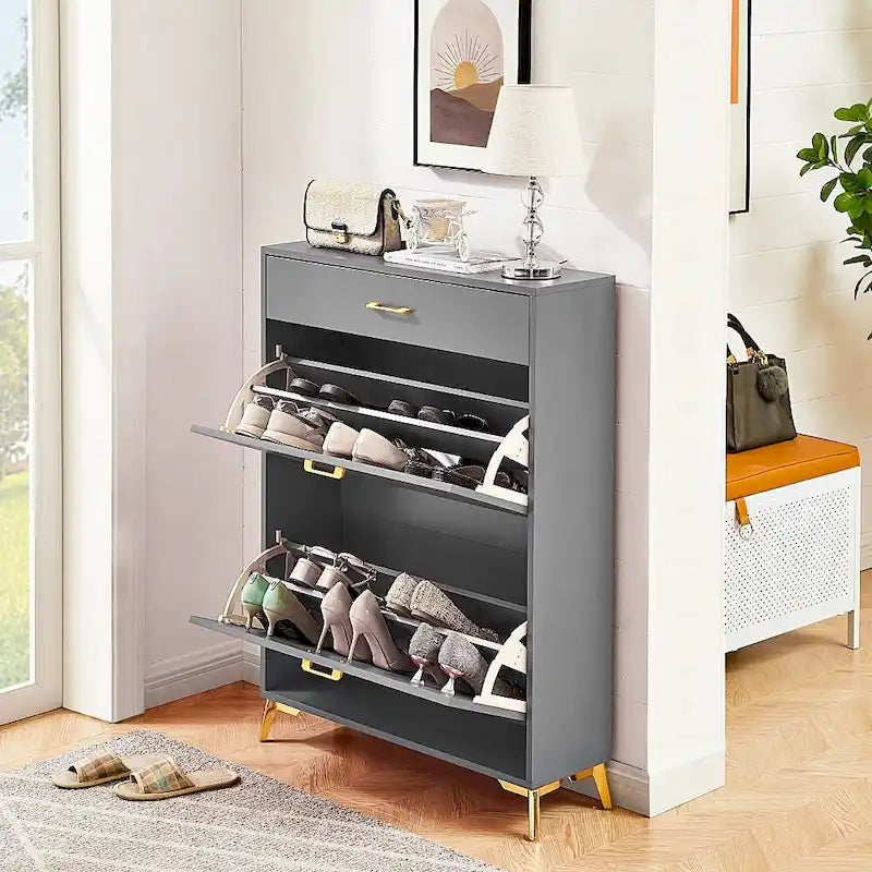 Meuble de rangement pour chaussures autoportant, moderne et peu encombrant pour entrée, couloir, salon
