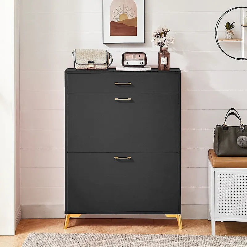 Meuble de rangement pour chaussures autoportant, moderne et peu encombrant pour entrée, couloir, salon