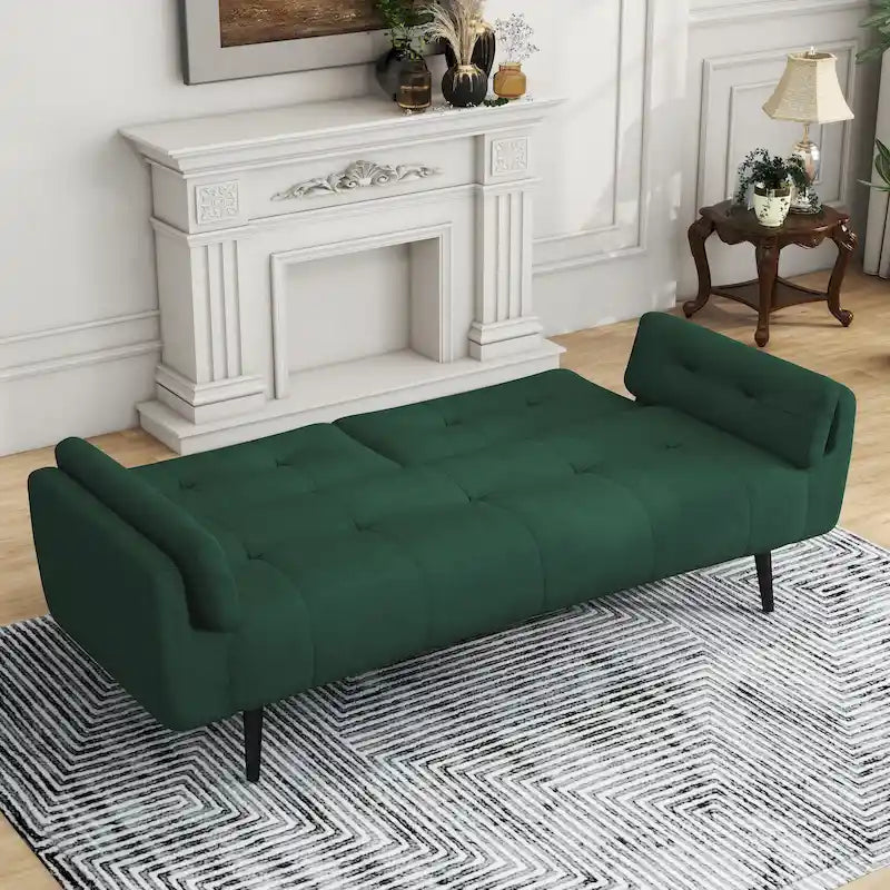 Canapé Futon Convertible 75" avec Dossier Capitonné Ajustable