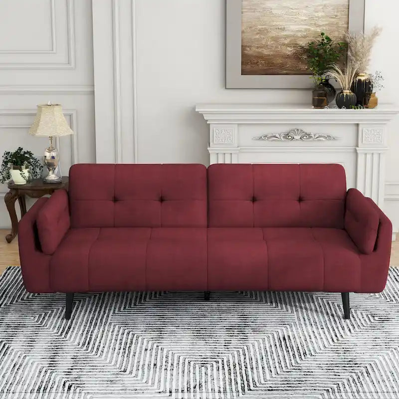 Canapé Futon Convertible 75" avec Dossier Capitonné Ajustable
