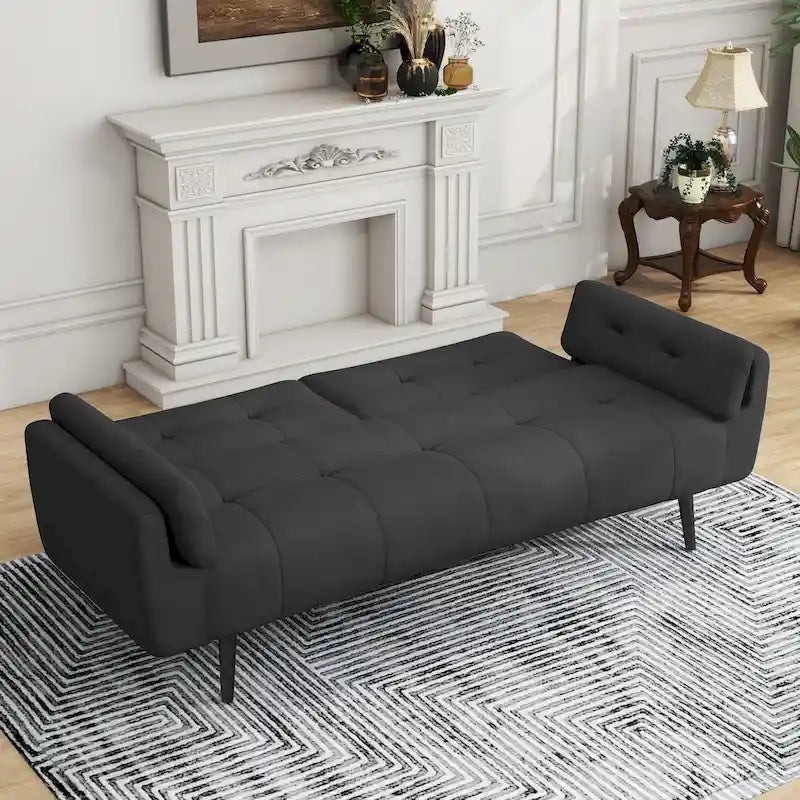 Canapé Futon Convertible 75" avec Dossier Capitonné Ajustable