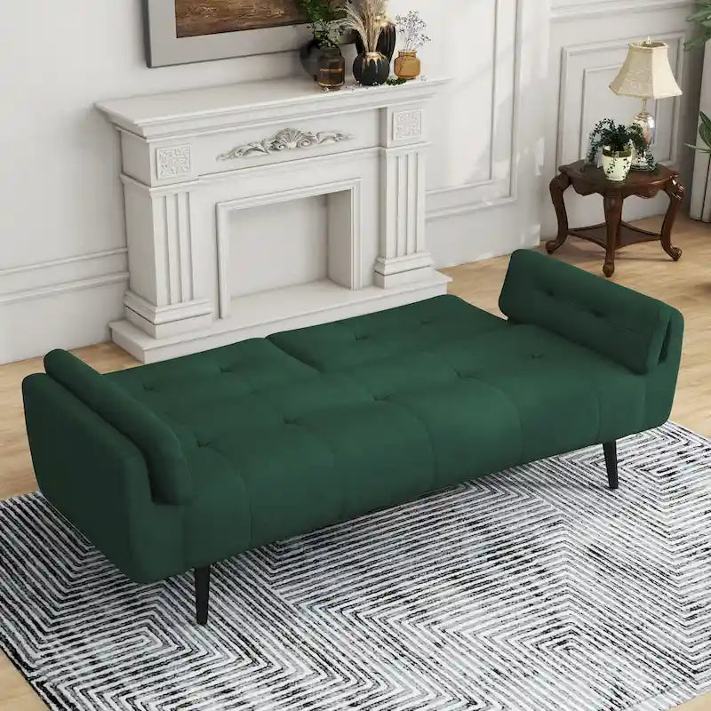 Canapé Futon Convertible 75" avec Dossier Capitonné Ajustable