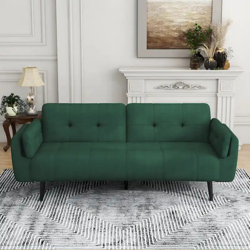Canapé Futon Convertible 75" avec Dossier Capitonné Ajustable