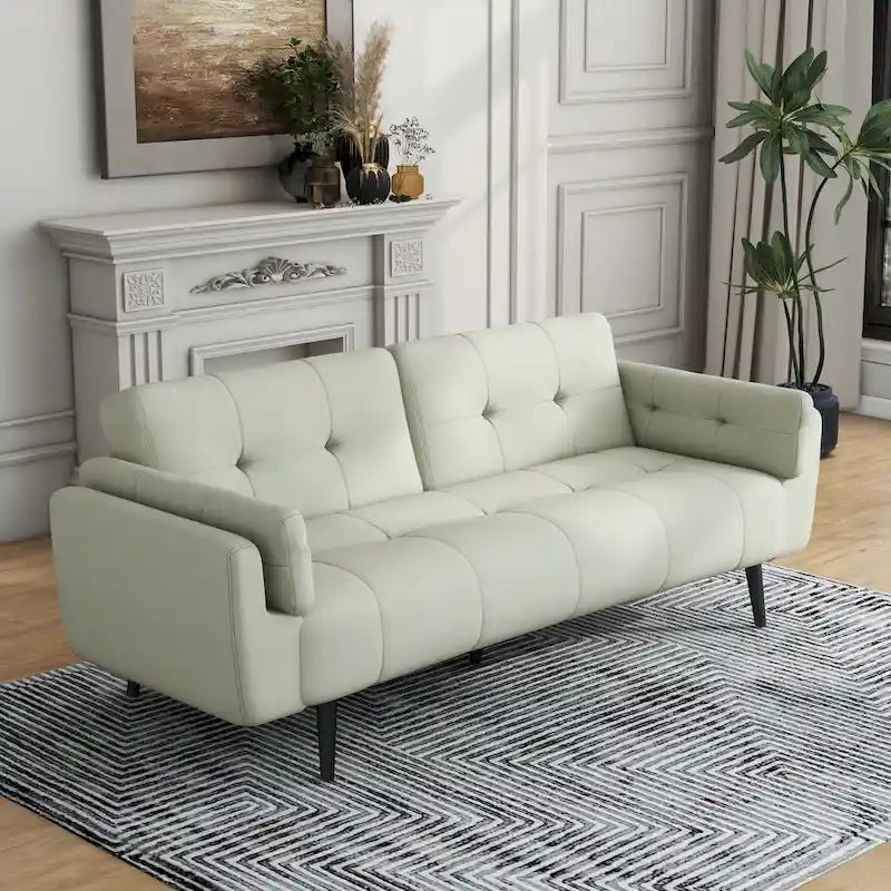 Canapé Futon Convertible 75" avec Dossier Capitonné Ajustable