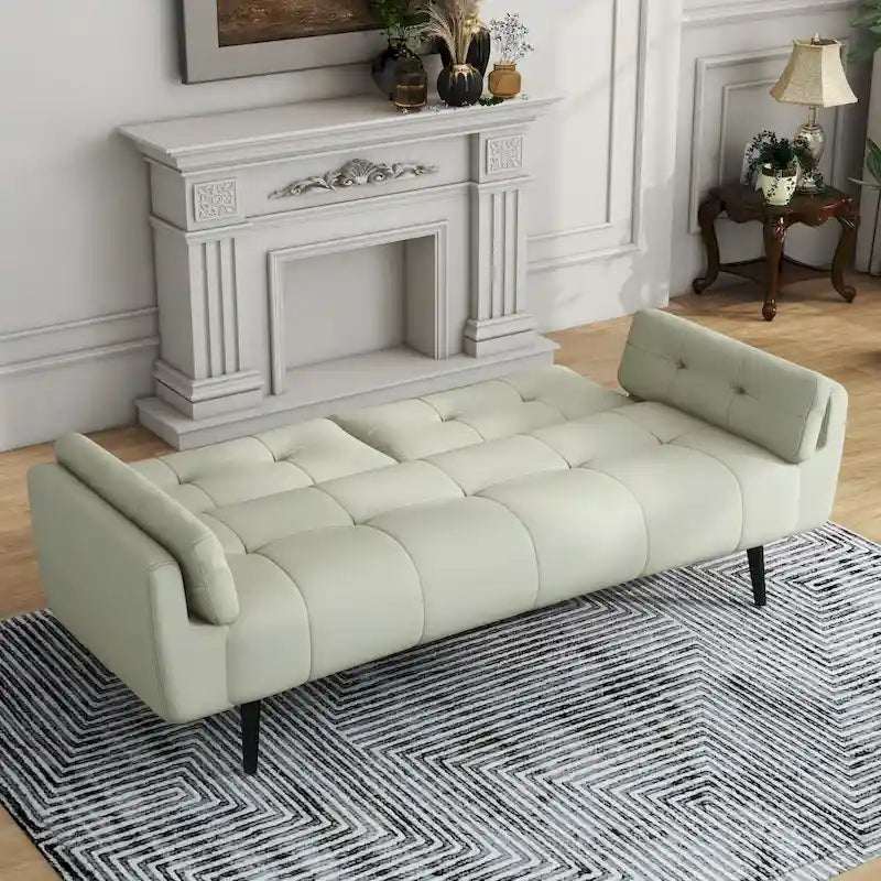 Canapé Futon Convertible 75" avec Dossier Capitonné Ajustable