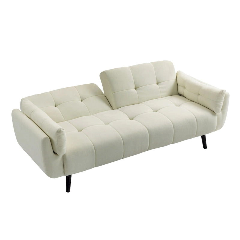 Canapé Futon Convertible 75" avec Dossier Capitonné Ajustable