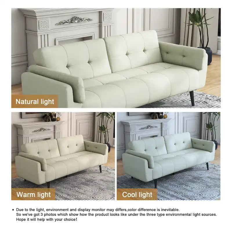 Canapé Futon Convertible 75" avec Dossier Capitonné Ajustable