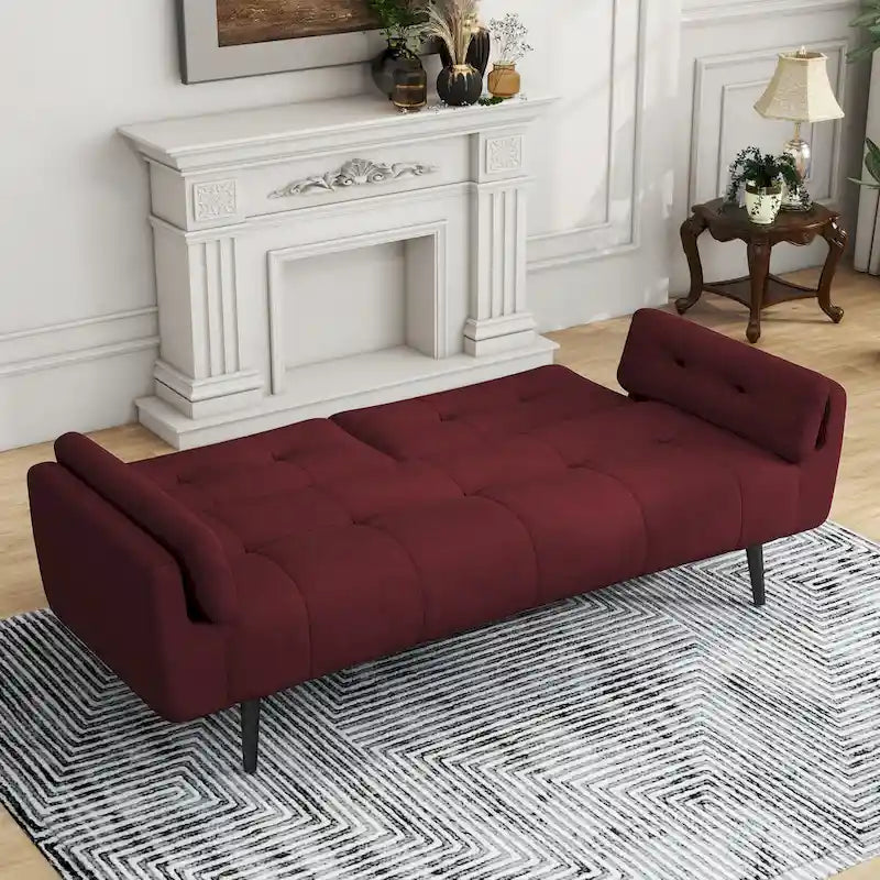Canapé Futon Convertible 75" avec Dossier Capitonné Ajustable