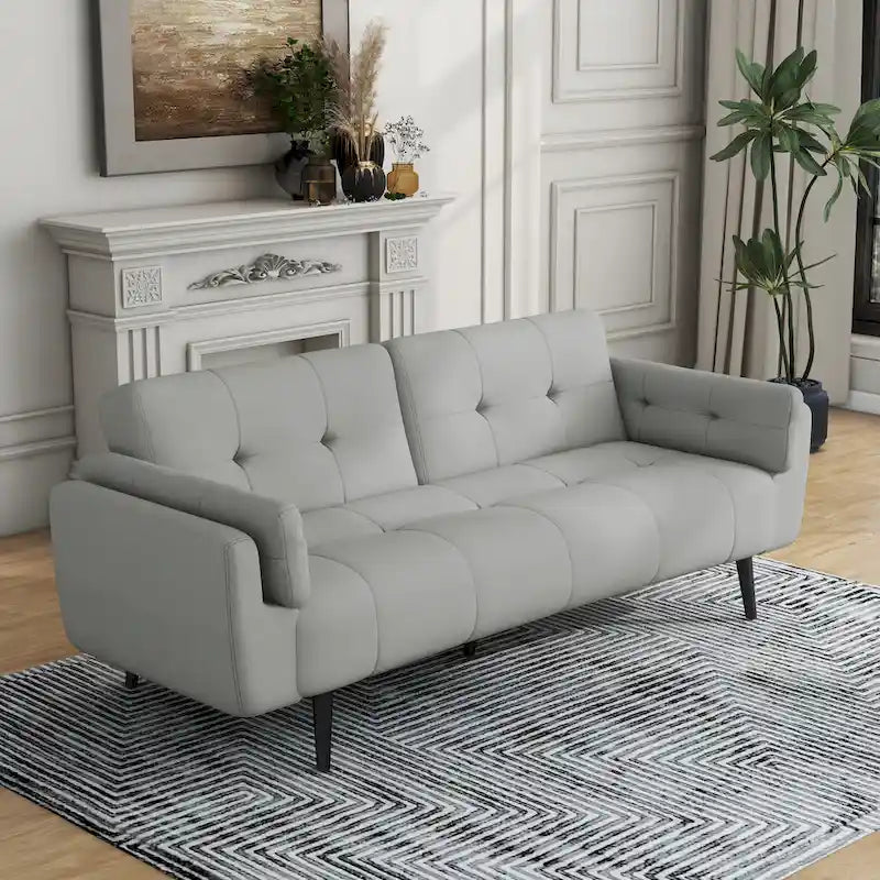 Canapé Futon Convertible 75" avec Dossier Capitonné Ajustable