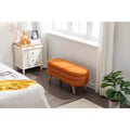 Banc de rangement en velours avec pieds en bois pour salon et chambre à coucher