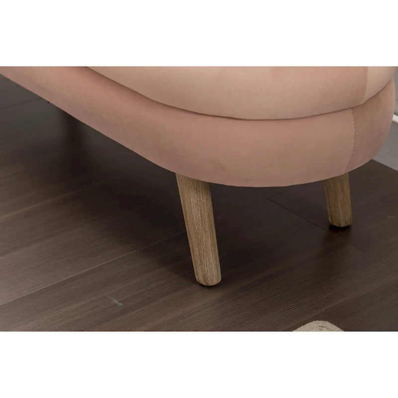 Banc de rangement en velours avec pieds en bois pour salon et chambre à coucher
