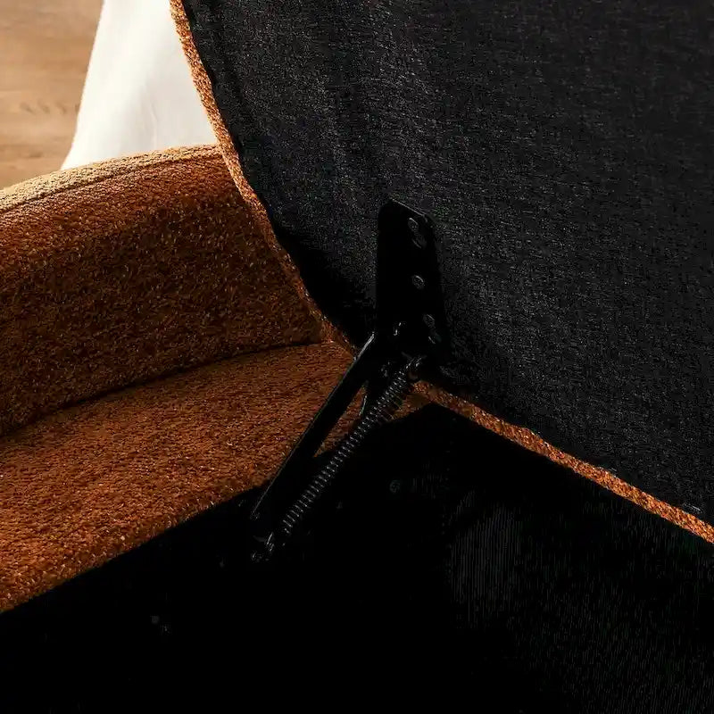Banc de rangement ottoman ovale, banc en tissu chenille avec grand espace de rangement pour le salon, l'entrée et la chambre à coucher