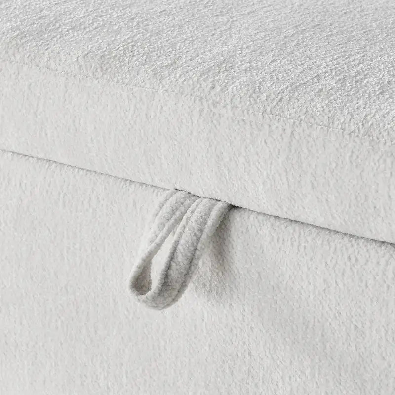 Banc de rangement ottoman ovale, banc en tissu chenille avec grand espace de rangement pour le salon, l'entrée et la chambre à coucher