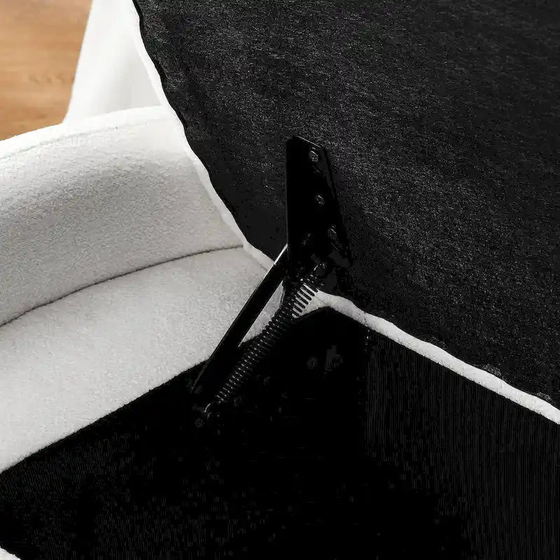 Banc de rangement ottoman ovale, banc en tissu chenille avec grand espace de rangement pour le salon, l'entrée et la chambre à coucher