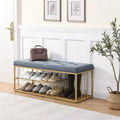 Banc en lin avec rangement - 17P x 47,2L x 19H