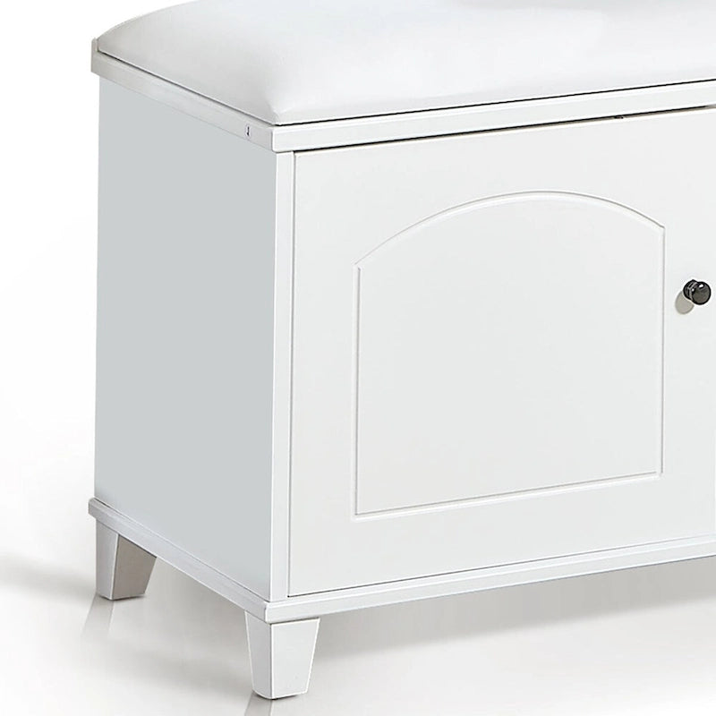 Banc de rangement moderne en bois avec coussin d'assise en PU rembourré d'éponge ignifuge