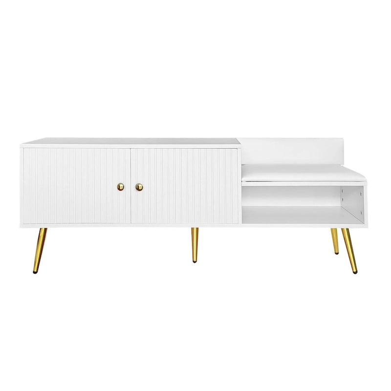 Banc de rangement pour chaussures moderne avec rangement dissimulé et coussins rembourrés pour chambre à coucher, salon et entrée