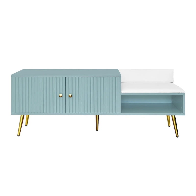 Banc de rangement pour chaussures moderne avec rangement dissimulé et coussins rembourrés pour chambre à coucher, salon et entrée