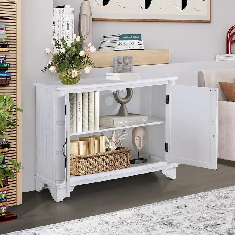 Table console 40 pouces avec étagère de rangement, Table d'entrée rétro avec étagère de rangement réglable, Table de canapé pour couloir