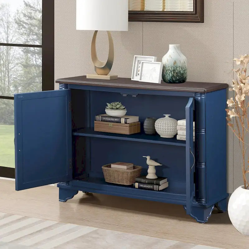 Table console 40 pouces avec étagère de rangement, Table d'entrée rétro avec étagère de rangement réglable, Table de canapé pour couloir
