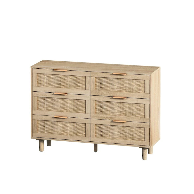 43.316-Meuble de rangement en rotin avec tiroirs en rotin, pour chambre à coucher, salon, noir