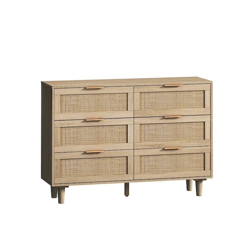 43.316-Meuble de rangement en rotin avec tiroirs en rotin, pour chambre à coucher, salon, noir