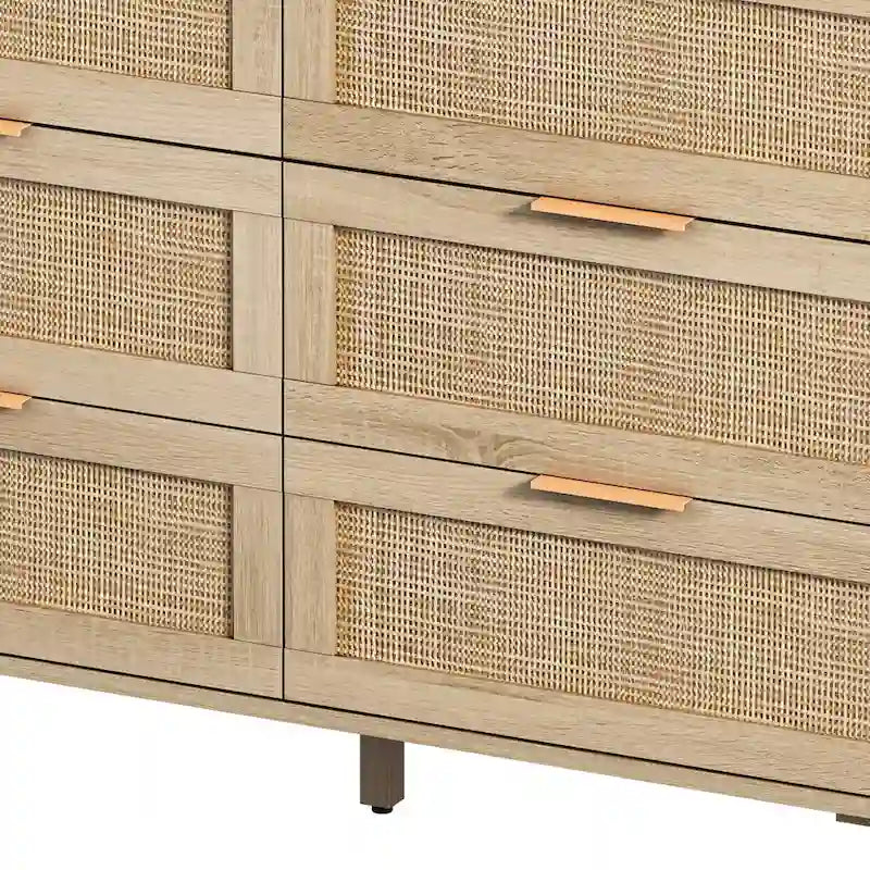 43.316-Meuble de rangement en rotin avec tiroirs en rotin, pour chambre à coucher, salon, noir